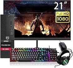 Dell Optiplex 3050 SFF Desktop PC, 21.5" FHD(1920x1080) Monitor, RGB Headset, AMD Radeon R5 340X, Core i5-6500, 16GB DDR4, 1TB SSD, Keyboard, Mouse, Windows 10 Pro (Renewed)