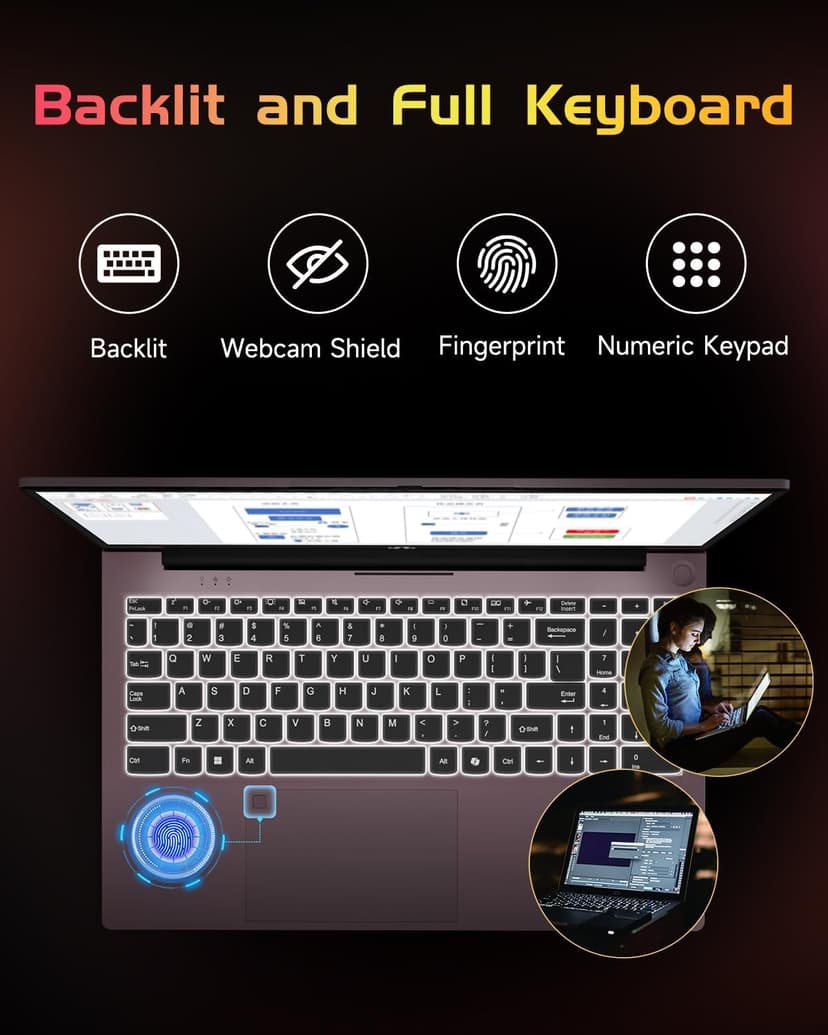 NIMO 15.6 FHD Student Laptop, 16GB RAM, 1TB SSD, Intel Pentium Quad-Core N100(Beat to i3-1115G4, Up to 3.4GHz), 2 Years Warranty, Backlit Keyboard, Fingerprint, Win 11, Rose Gold