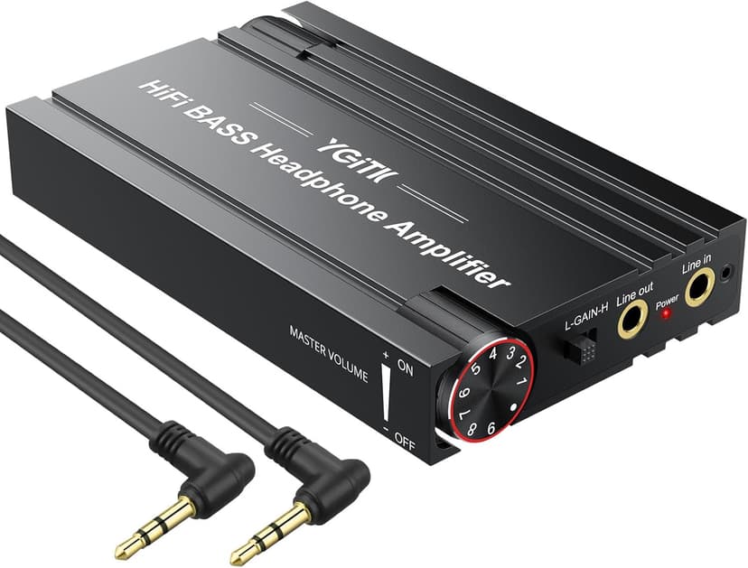 Professional 16-600Ω Headphone Amplifier with Bass Boost, Portable HiFi Earphone Amplifiers, Gain Switch Bass Volume Adjust, Rechargeble Headphone Amp 3.5mm Jack for Phones, iPad, MP3, MP4