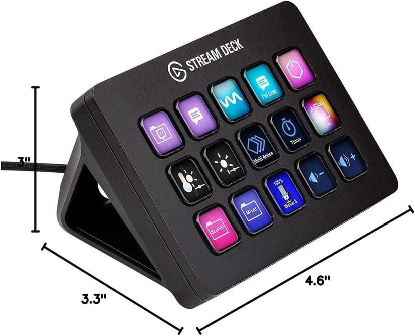 Elgato Stream Deck MK.2 – Studio Controller, 15 macro keys, trigger actions in apps and software like OBS, Twitch, ​YouTube and more, works with Mac and PC