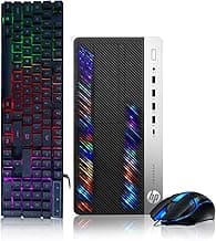 HP Gaming PC Desktop Computer - Intel Quad I5-7500 up to 3.8GHz, GeForce GTX 1660 Super 6G, 32GB DDR4 Memory, 128G SSD + 3TB, RGB Keyboard & Mouse, WiFi & Bluetooth 5.0, Win 11 Pro (Renewed)