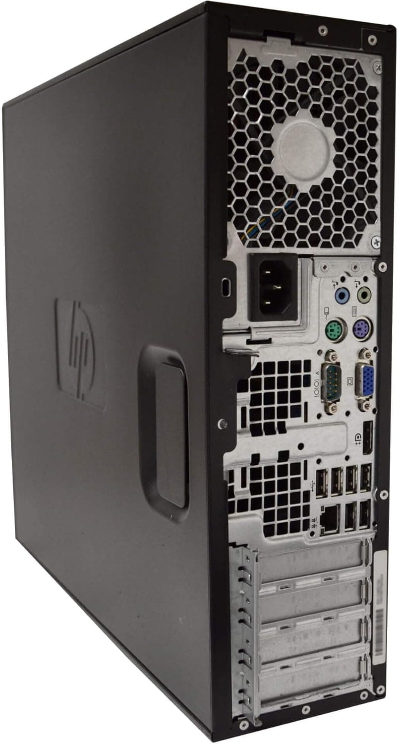 HP Elite Desktop Computer Intel Quad Core i5 3.1-GHz, 8 GB Ram, 1 TB, Dual 19in LCD Monitors, DVD, WiFi, Bluetooth, Windows 10 (Renewed)