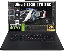 Lenovo ThinkPad P1 Gen 7 Workstation AI Laptop (Intel Ultra 9 185H, NVIDIA RTX 4070 8GB, 32GB RAM, 1TB SSD, 16" 2K 500 Nits) dTPM 2.0, Wi-Fi 7, Webcam, Anti-Glare, Fingerprint Reader, Windows 11 Pro