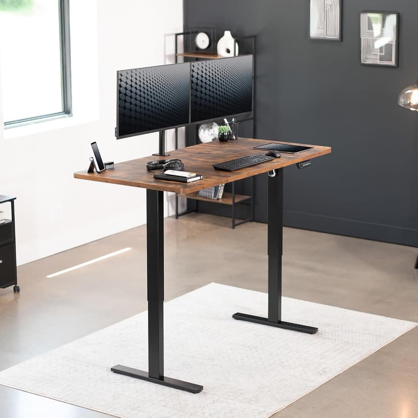 VIVO Universal 60 x 30 inch Table Top for Standard and Sit to Stand Height Adjustable Home and Office Desk Frames, Rustic Vintage Brown Desktop, DESK-TOP60-30N