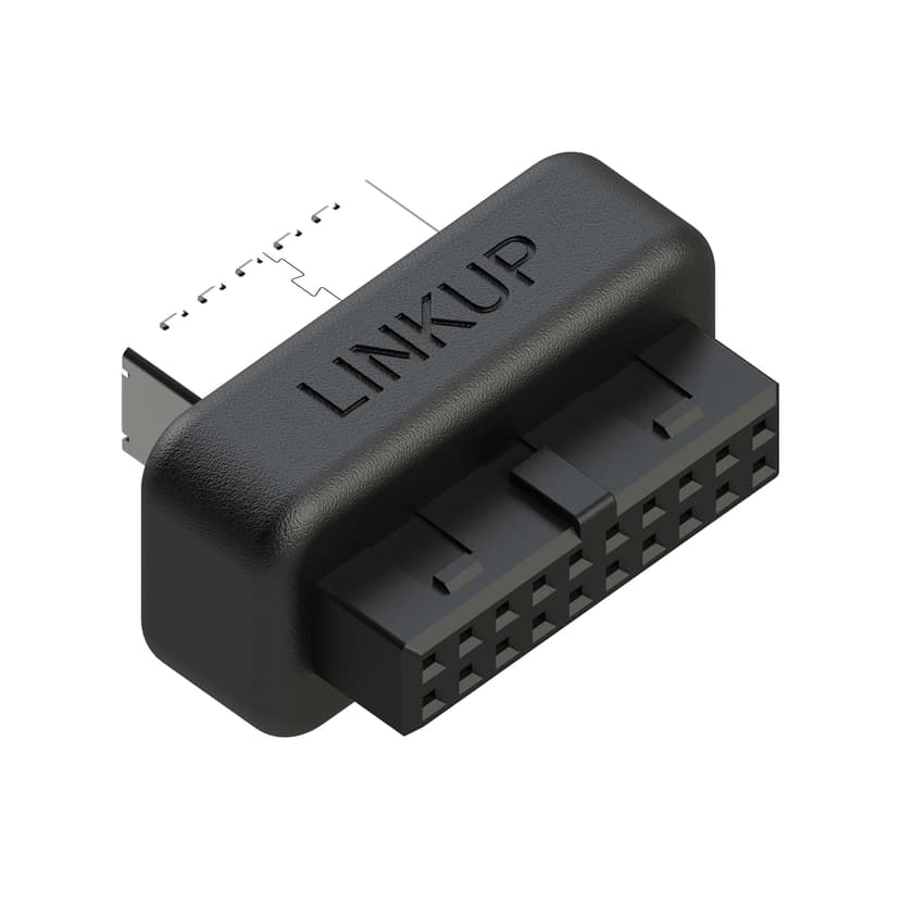 LINKUP - USB-C Front Panel Adapter - Converts Motherboard 3.0/3.1 IDC20 19-Pin Header to Type-C (A-Key) - Designed for All USB-C Devices - Solid Construction for Durability and Longevity