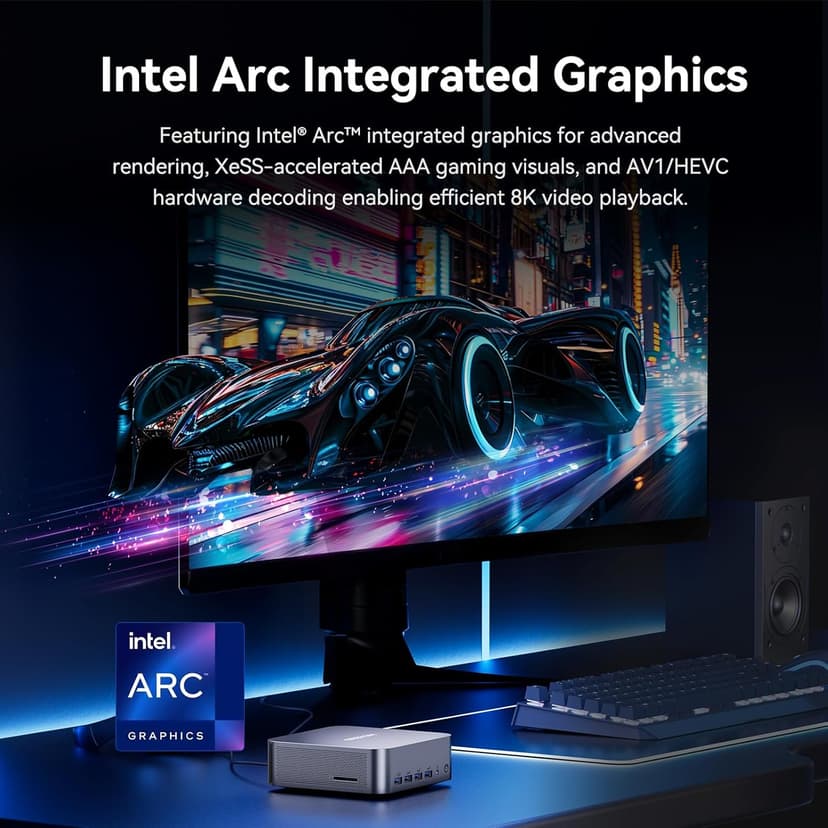 GEEKOM GT1 Mega AI Mini PC,14th Gen Intel Ultra U5-125H (14C/18T,Up to 4.5 GHz) 32GB DDR5 1TB SSD, Mini Desktop Computers Windows 11 Pro Support Dual 2.5G LAN/WiFi 7/BT 5.4 /USB4.0/8K/3-Year Warranty