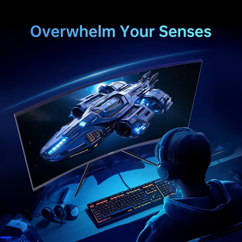 32 inch 240Hz Curved Gaming Monitor 1500R 1080P 125% sRGB 1ms, Freesync/G-sync HDR10,HDMI/DP/USB Ports VESA,Tilt Adjustable,Xbox PS5 Switch,Black
