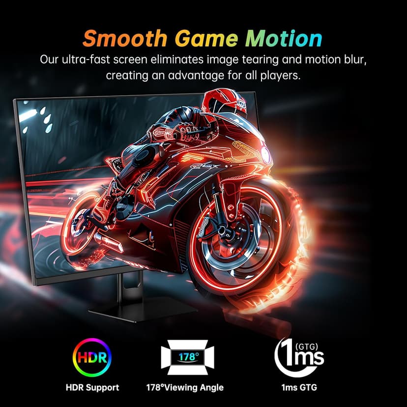 27 Inch 280Hz Gaming Monitor, FHD 1080P 240Hz PC Computer Monitor, Fast VA Panel, 1ms GTG, FreeSync G-Sync Compatible, HDR Support, 126% sRGB, HDMI and Displayport Inputs, H27E22P