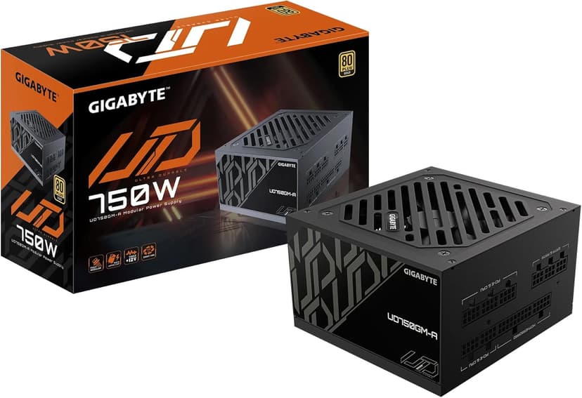 GIGABYTE 750W PSU - 80 Plus Gold Certified - Fully Modular Power Supply (GP-UD750GM-A)