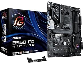ASRock AMD B550 PG Riptide ATX Motherboard Dual Channel DDR4 4933 MHz AM4 Socket 128 GB SATA3 6.0 Gb/s M.2
