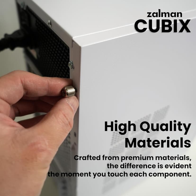 Zalman CUBIX Compact Mini Tower mATX ITX PC Case, Micro-ATX/Mini-ITX/DTX, SFF Small Form Factor SFX HTPC Computer Chassis, USB 3.0, White