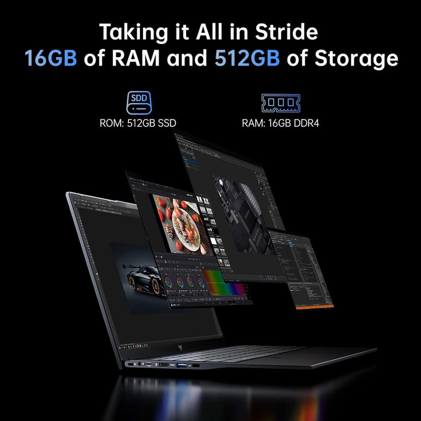 Laptop Computer 15.6-in Intel N97 Traditional Laptops 16GB DDR4 512GB SSD Notebook Computer Laptops Numeric Keypad WiFi 5 HDMI Type-C USB 3.2 Webcam 3.5mm Audio Office Laptops