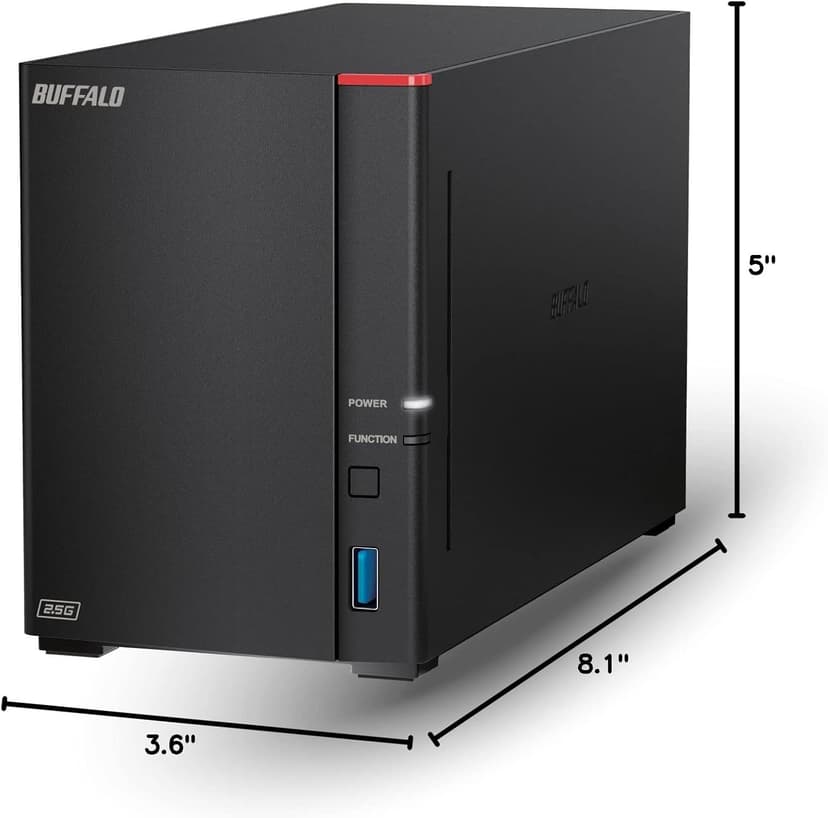 BUFFALO LinkStation 720 16TB 2-Bay Home Office Private Cloud Data Storage with Hard Drives Included/Computer Network Attached Storage/NAS Storage/Network Storage/Media Server/File Server