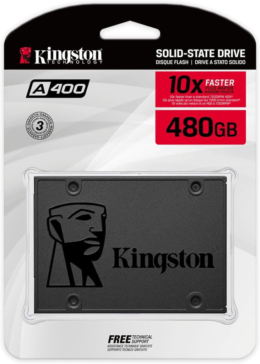 Kingston 480GB A400 SATA 3 2.5" Internal SSD SA400S37/480G - HDD Replacement for Increase Performance