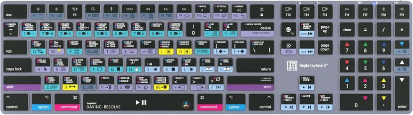 Logickeyboard Wireless Backlit 'Titan' Designed for Editing in Blackmagic's Davinci Resolve • p/n LKB-RESB-TM-US