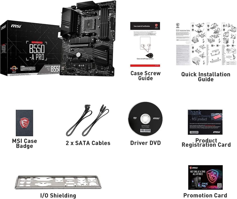 INLAND AMD Ryzen 7 5700X 8-Core 16-Thread Unlocked Desktop Processor with MSI B550-A PRO ProSeries Motherboard (AMD AM4, DDR4, PCIe 4.0, SATA 6Gb/s, M.2, USB 3.2 Gen 2 ATX)