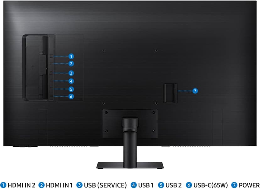 Samsung 43-Inch M7 (M70D) Series 4K UHD Smart Monitor, Speakers, HDR10, USB-C, Multiple Ports, Gaming Hub, SolarCell Remote, Vision Accessibility Tools, LS43DM702UNXGO, Black