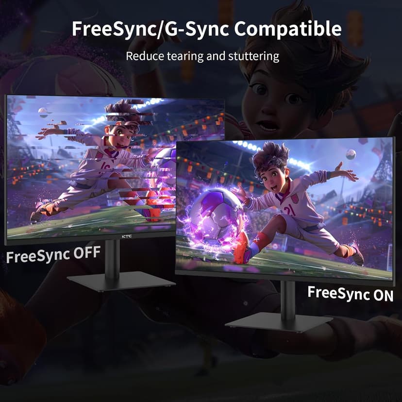 27 Inch QHD Computer Monitor, 2K 100Hz IPS Gaming Monitor, 1440P Frameless Eye Care PC Office Monitor with HDMI/DP, FreeSync & G-Sync, HDR10, VESA, Tilt Adjustable
