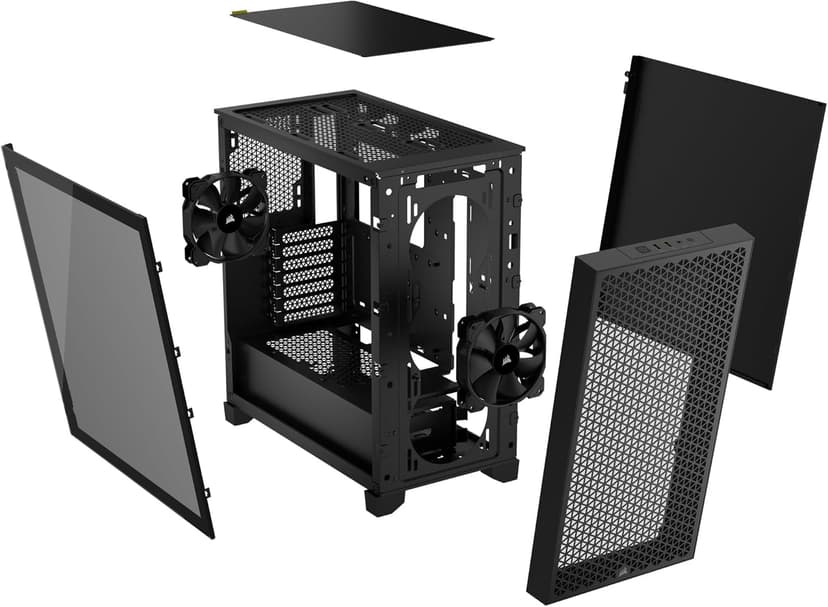 Corsair 3000D AIRFLOW Mid-Tower PC Case – 3-Pin Fans – Four-Slot GPU Support – Fits up to 8x 120mm Fans – High-Airflow Design – Black