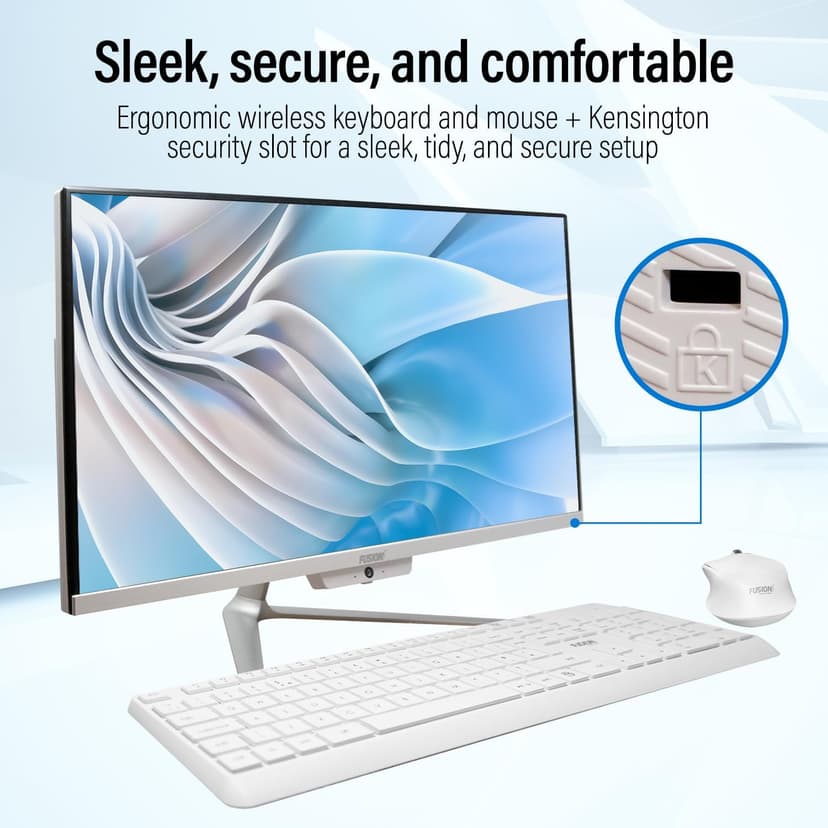 23.8" Full HD All-in-One Desktop Computer - 16GB RAM, 512GB SSD, Intel 13th Gen, Windows 11, Dual-Band WiFi, HDMI, USB 3.0, FHD IPS Display - AIO PC with Wireless Keyboard, Mouse, 2MP Camera