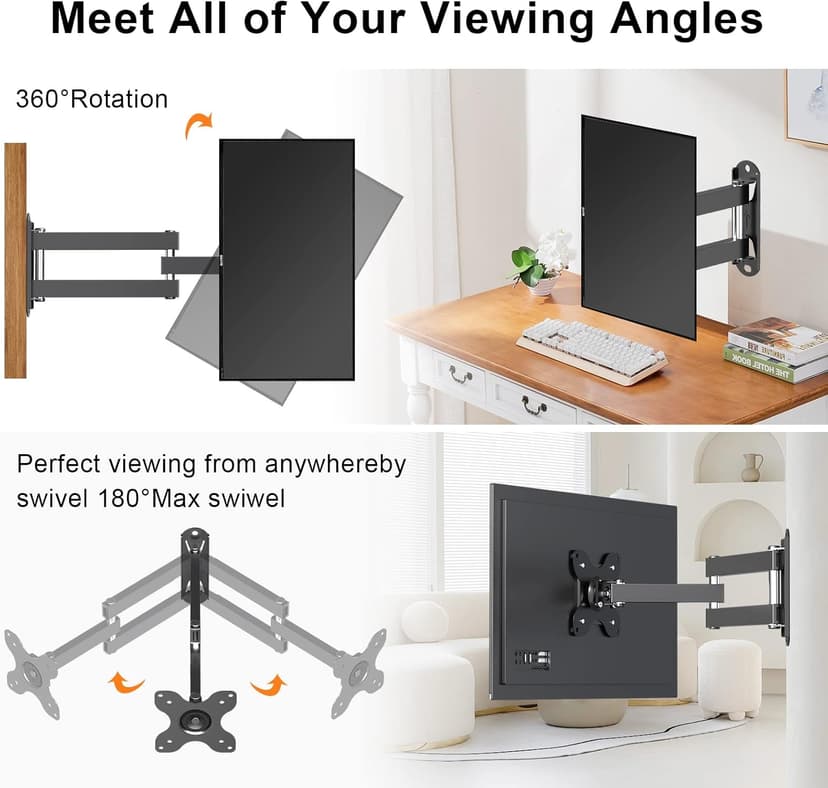 TV Wall Mount, Bracket for Most 13-32 inch LED, LCD Monitor and Plasma TVs, Max VESA 100x100mm by XINLEI (MA1330)
