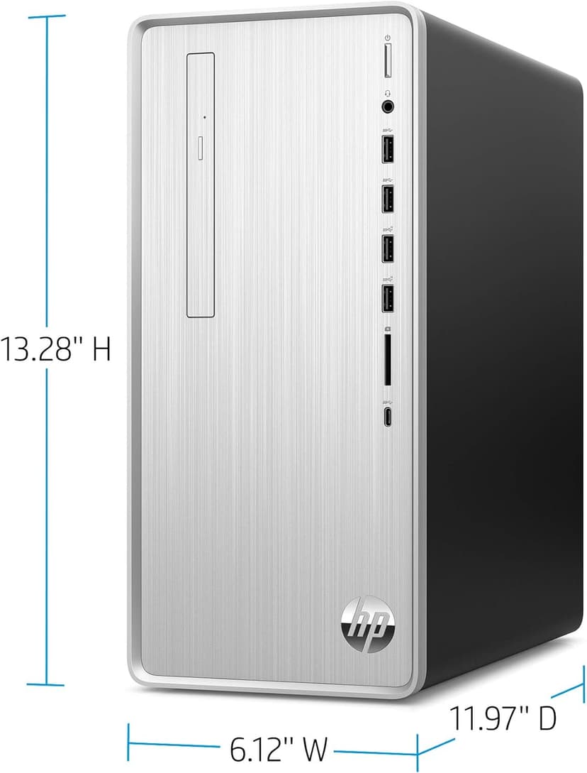 HP Pavilion Desktop, 10th Gen Intel Core i7-10700 Processor, 16 GB RAM, 1 TB hard drive + 256 GB SSD, Windows 10 Home (TP01-1070, Silver)