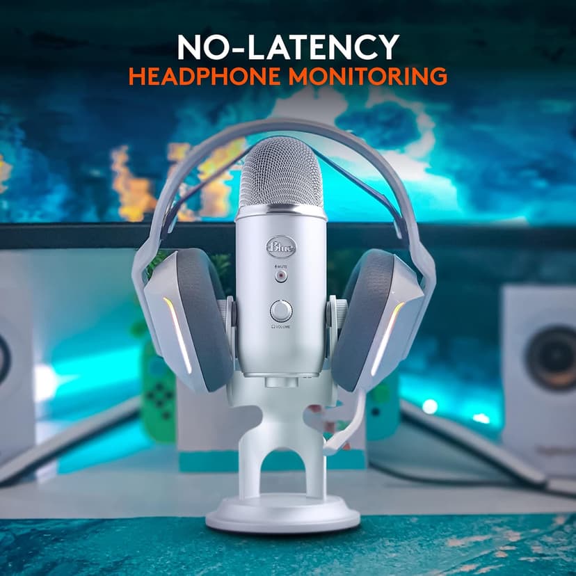 Logitech Creators Blue Yeti USB Microphone for Gaming, Streaming, Podcast, YouTube, Discord, PC, Studio Sound, Plug & Play-Silver