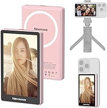Newmowa Pink Magnetic Phone Vlog Selfie Monitor Screen, 1080P Wireless Recording, Using Phone Rear Camera for Selfie Vlog Live Stream TikTok, Compatible with iPhone(Support 4K 30fps Wired Recording)