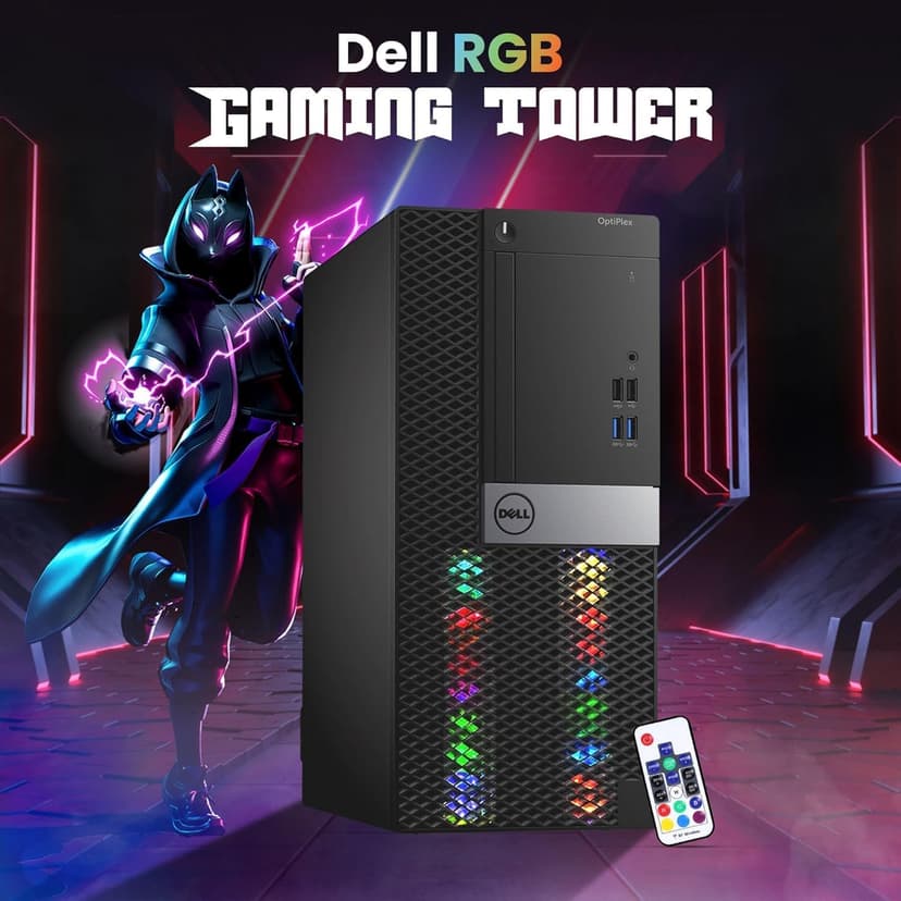 Dell RGB Gaming Tower Computer - Intel Core i7 6th Gen, NVIDIA GTX 1050 Ti 4GB GDDR5, 16GB Ram, 512GB SSD, Prebuilt Gaming Desktop PC with Built-in WiFi & RGB Set, Windows 10 Pro (Renewed)