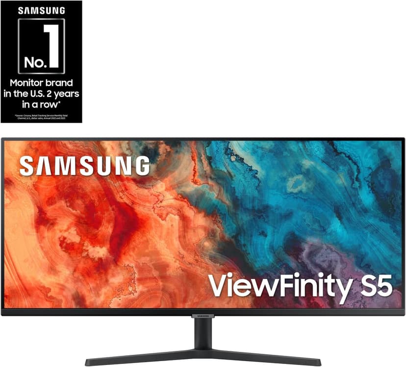 SAMSUNG 34" ViewFinity S50GC Series Ultrawide QHD Monitor, 100Hz, 5ms, HDR10, AMD FreeSync, Ultrawide Screen, Eye Care, Thin Bezels, PIP, PBP, LS34C50DGANXZA, 2023, Black