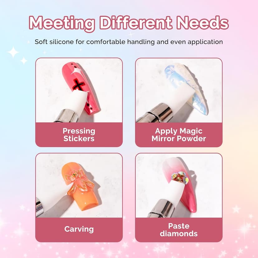 MelodySusie 5 Pcs Nail Art Sculpture Pen Acrylic Dual Tipped Brushes for Resin Nail Art Tools for Design Foil Carving Drawing Effect Shaping