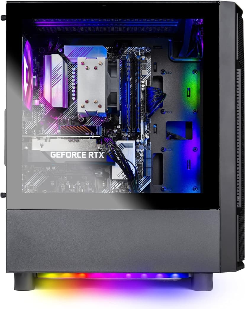 Skytech Shadow Gaming PC Desktop, Intel i5 13400F 2.5 GHz (4.6GHz Turbo Boost), NVIDIA RTX 4060 8GB GDDR6, 1TB SSD, 32GB DDR5 RAM 5200 RGB, 650W Gold PSU, Wi-Fi, Win 11 Home, AR Feature on Mobile