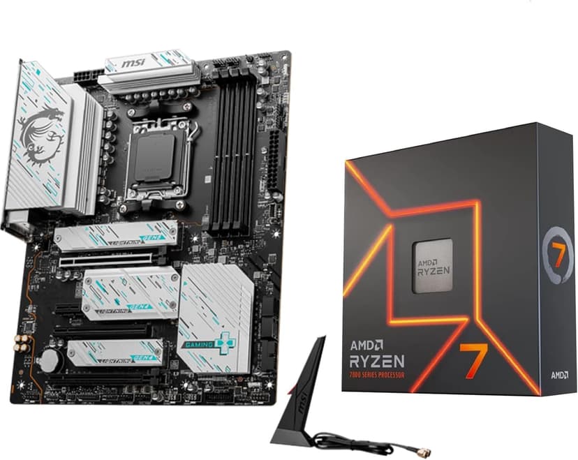 INLAND Micro Center AMD Ryzen 7 7700X CPU Processor with MSI X670E Gaming Plus Motherboard, AM5 Socket, DDR5, PCIe 5.0, WiFi 6E