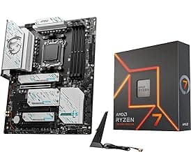 INLAND Micro Center AMD Ryzen 7 7700X CPU Processor with MSI X670E Gaming Plus Motherboard, AM5 Socket, DDR5, PCIe 5.0, WiFi 6E