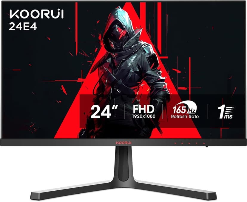 KOORUI 24 Inch Computer Monitor -FHD 1080P Gaming Monitor 165Hz VA 1ms, AdaptiveSync Technology, LED Monitors with Ultra-Thin, HDMI X2 /DP, VESA Compatible, Tilt Adjustable, Eye Care 24E4