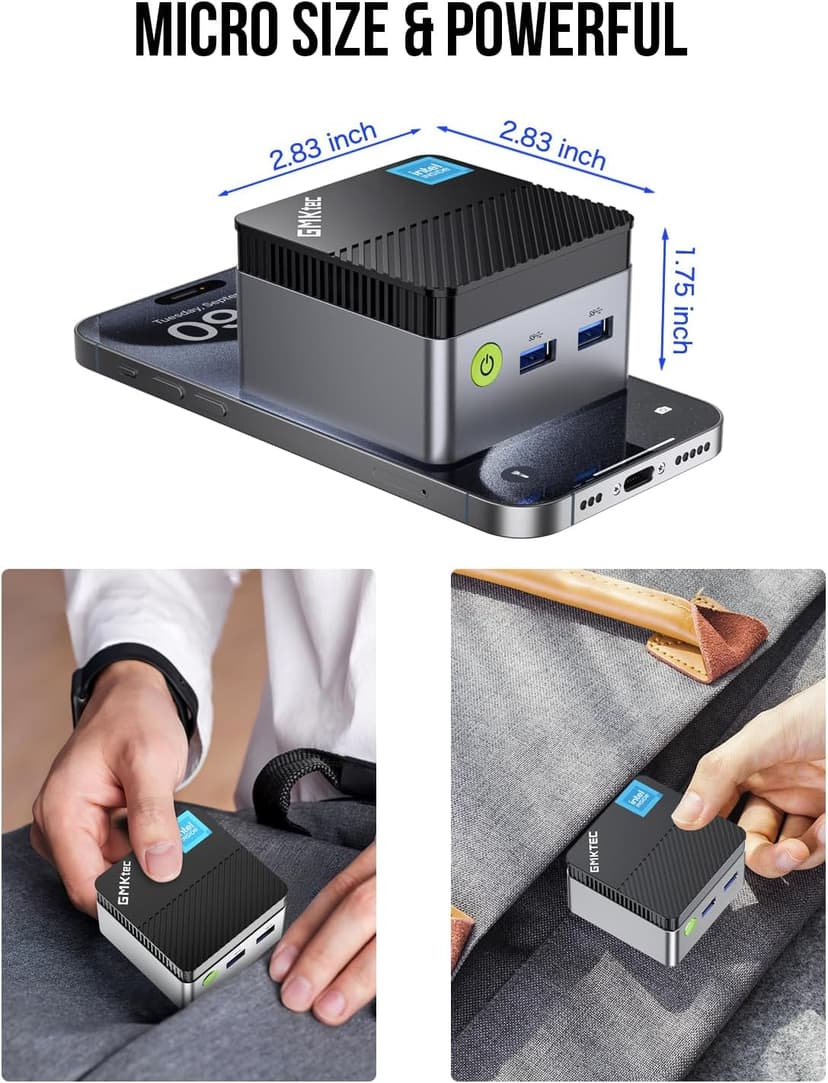 GMKtec Mini PC NucBox G5, Intel 12th Gen Alder Lake N97 (up to 3.6GHz), 12GB RAM 256GB M.2 SSD, Home, Business, Office Mini Computer, 4K UHD Dual HDIMI, RJ45 Ethernet