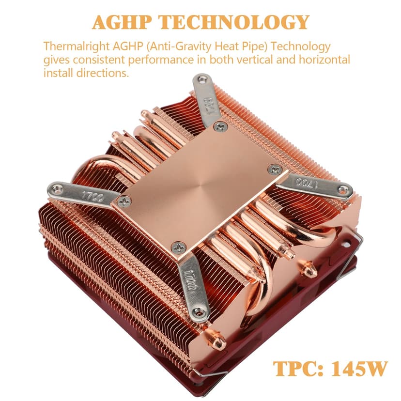Thermalright AXP90-X53 Full Cooper Low Profile CPU Cooler ITX,with 92mm TL-9015R Slim PWM Fan ITX CPU Cooler,AGHP Technology,53mm Height,for AMD AM4 AM5/Intel 1700/1150/1151/1200/1851(AXP90 X53 Full)