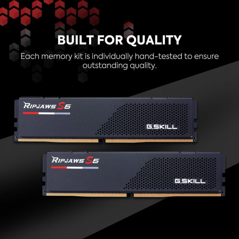 G.SKILL Ripjaws S5 Series (Intel XMP 3.0) DDR5 RAM 64GB (2x32GB) 5600MT/s CL30-36-36-89 1.25V Desktop Computer Memory UDIMM - Matte Black (F5-5600J3036D32GA2-RS5K)