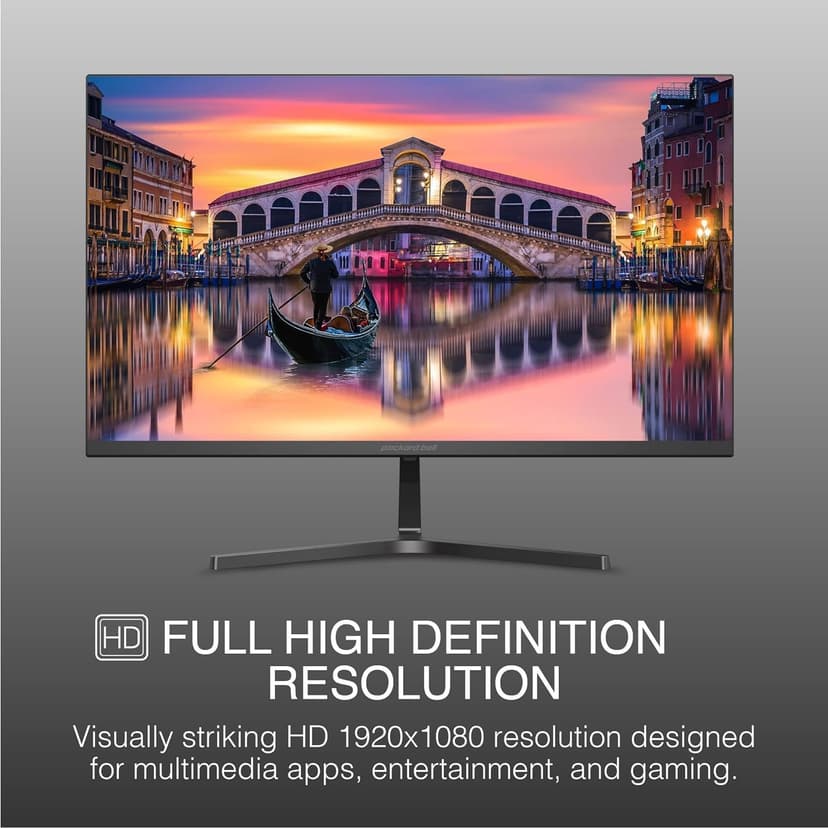 Packard Bell AirFrame 24 " FHD Monitor, 1920x1080, Ultrawide, VESA Mount, Tilt Adjust, HDMI/VGA, Slim Bezel, for Home, Office, and Light Gaming - 2 Pack