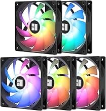 Thermalright 5 Pack TL-C12C-S CPU Fan 120mm ARGB Case Cooler Fan, 4pin PWM Silent Computer Fan with S-FDB Bearing Included, up to 1550RPM Cooling Fan（5 Quantities）