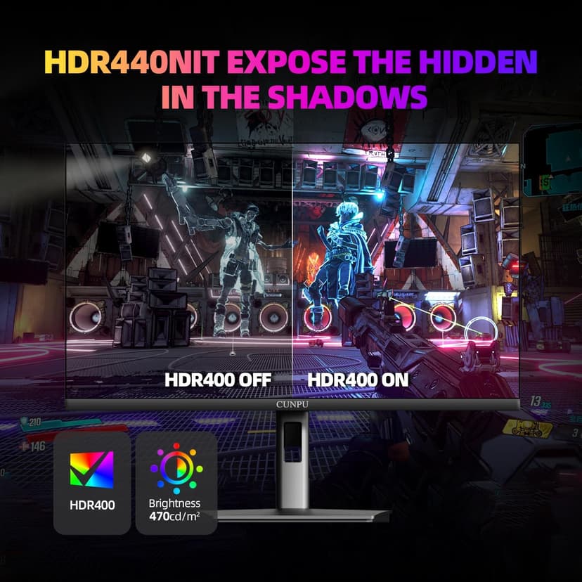 27 Inch QHD 2560 x 1440 Gaming Monitor, 180Hz (Up to 200Hz),1ms GTG, Fast IPS, DCI-P3 93%, High Brightness 450cd/㎡, G-Sync, Height Adjustable Vertical Stand, Speakers, DP/HDMI, 144Hz 2K Monitor