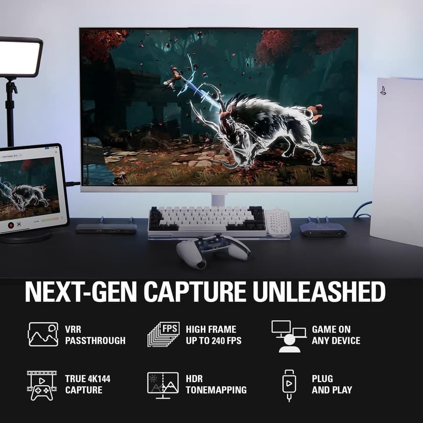 Elgato 4K X – Capture Up to 4K144 with Ultra-Low Latency on PS5|Pro, Xbox Series X|S, Nintendo Switch 2, OBS and More, HDMI 2.1, VRR, HDR10, USB 3.2 Gen 2, for Streaming & Recording, PC|Mac|iPad