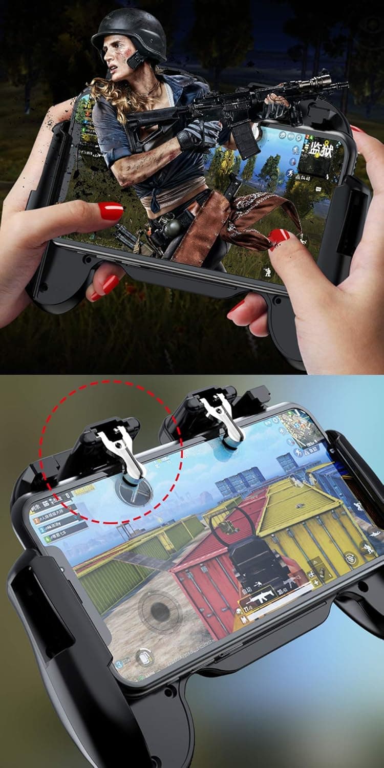 Mobile Phone PUBG Game Controller L1R1 Shoot and Aim Trigger Joystick Ergonomic Gamepad for PUBG Mobile/Knives Out,Phone Gaming Controller for 4.7''- 7.0'' Android & iOS (H6)