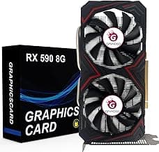 Radeon RX 590 8GB GEM Graphics Card, 2304SP 1469MHz GDDR5 256bit, RX590 GPU 8K Video Card with Dual Cooling Fan, HDMI, DP, DVI-Output, PCIE 3.0 * 16 for Computer Gaming and Office