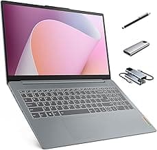 Lenovo IdeaPad Slim 3 Linux Laptop, 15.6" FHD Touchscreen Laptop, 8-Core AMD Ryzen 7 5825U, 16GB RAM, 512GB SSD, Keypad, SD Card Reader, Stylus Pen + External Portable SSD + USB Hub, Linux Ubuntu OS