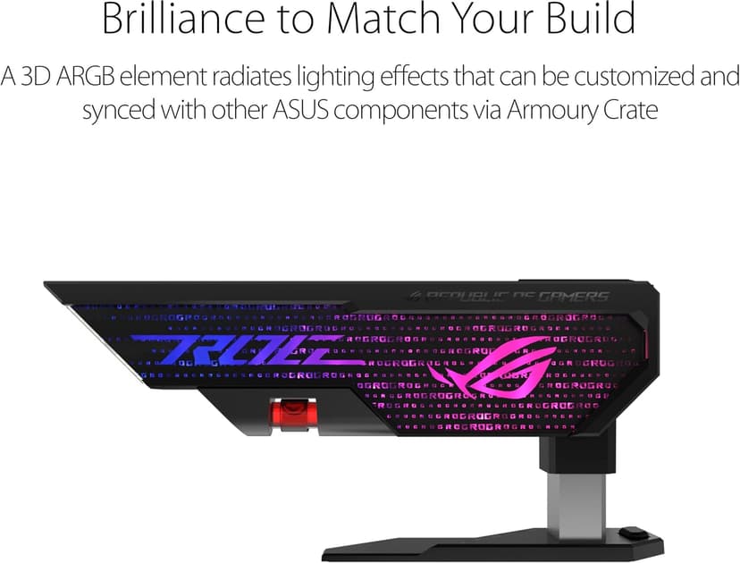 ASUS ROG Herculx Graphics Card Anti-Sag Holder Bracket (Solid Zinc Alloy Construction, Easy Toolless Installation, Included Spirit Level, Adjustable Height, Wide Compatibility, Aura Sync RGB)