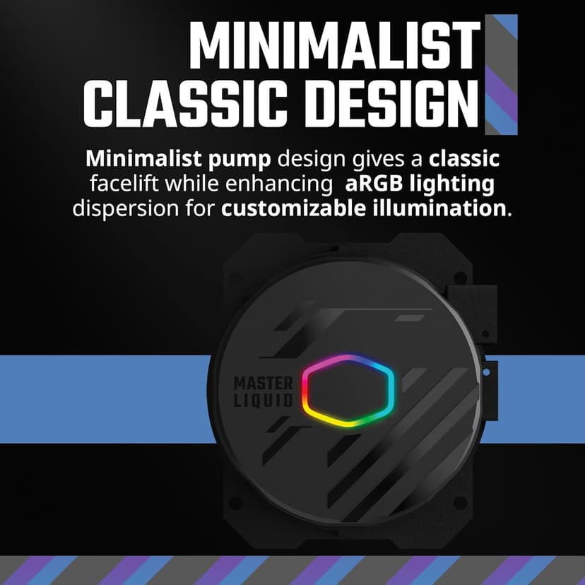 Cooler Master MasterLiquid 360L Core 360mm Close-Loop AIO Liquid Cooler, ARGB Sync, Gen S Coldplate Pump, 120mm PWM, CryoFuze 14W/mK, AMD Ryzen AM5/AM4, Intel LGA1700/1200 (MLW-D36M-A18PZ-R1) , Black
