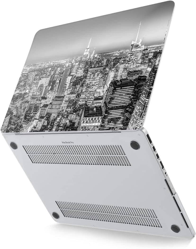 Hard Case Compatible for MacBook Pro 16 14 M3 M2 2023 M1 Pro 13 2022 Air 13 2021 Retina 2020 Mac 11 12 Monochrome New York Cover America Protective Design Skyline Laptop City Nightlife Print