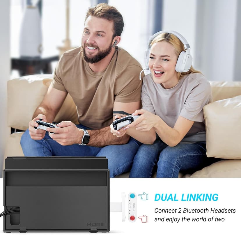 PS5 Bluetooth Audio Adapter, DRILI Low Latency Bluetooth Audio Transmitter, USB C Headphone Adapter with aptX Low Latency Support for PS4/PS5/Switch/PC, and Included USB C to USB Adpater