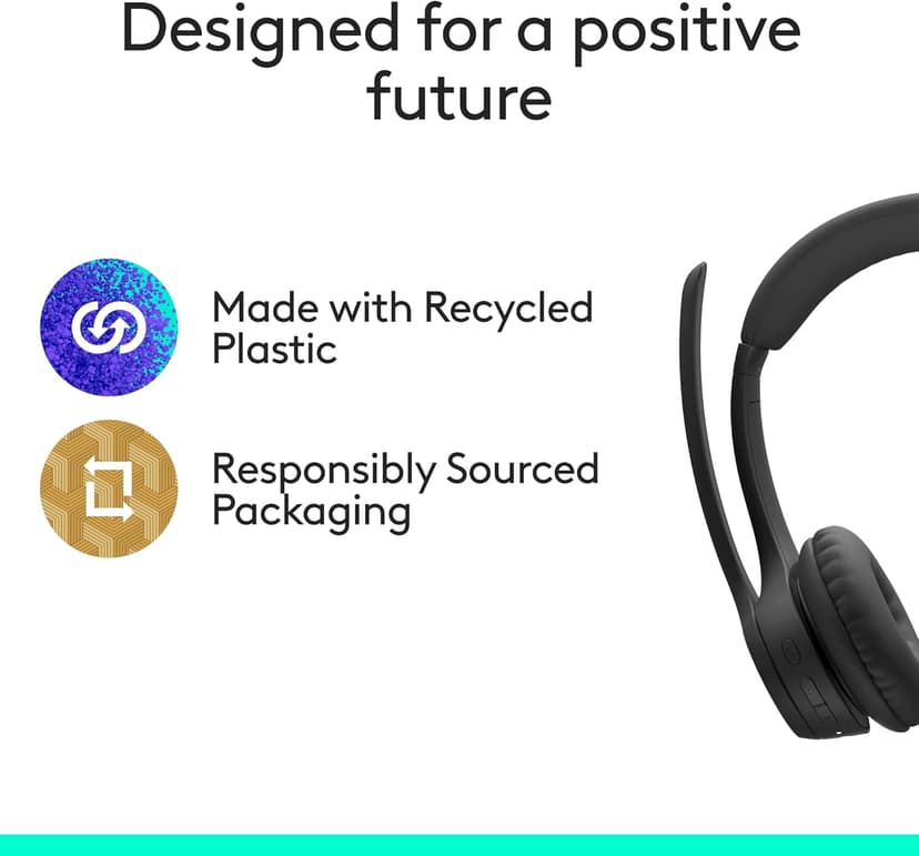 Logitech Zone 305 for Business, Wireless Bluetooth Headset with Microphone, for Microsoft Teams, Compatible with Windows, Mac, Chrome, Linux, iOS, iPadOS, Android